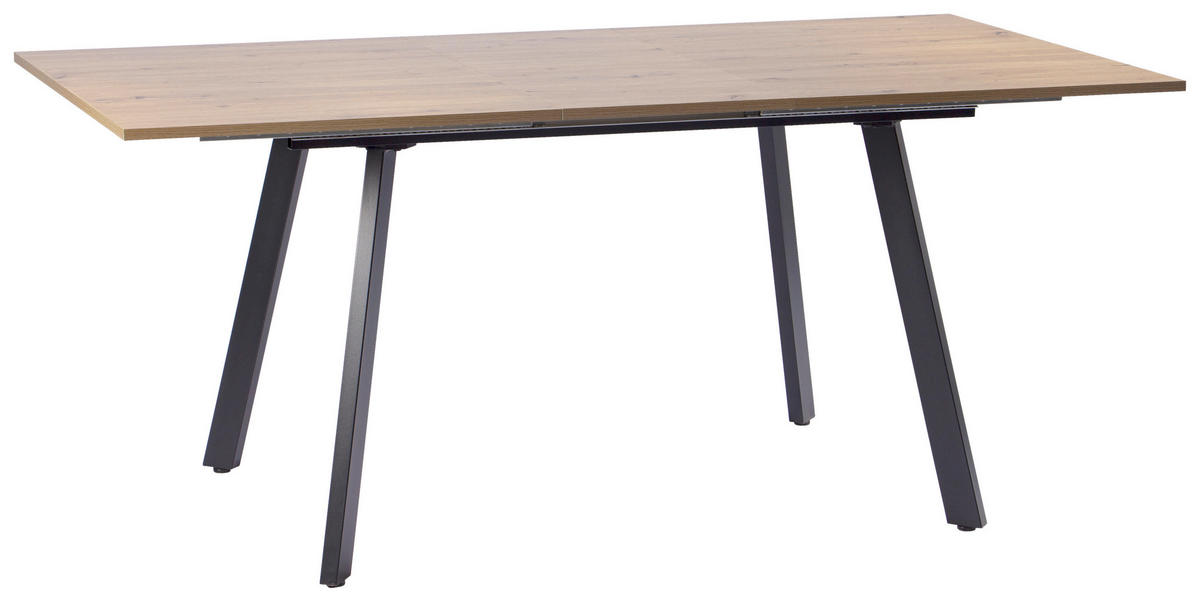 ESSTISCH 140/180/90/76 cm Nachbildung  Metall, Holzwerkstoff ausziehbar rechteckig Schwarz, Eiche Artisan  - Schwarz/Eiche Artisan, MODERN, Holzwerkstoff/Metall (140/180/90/76cm) - Livetastic