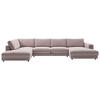 WOHNLANDSCHAFT in Cord Rosa  - Schwarz/Rosa, Design, Kunststoff/Textil (224/425/190cm) - Pure Home Lifestyle