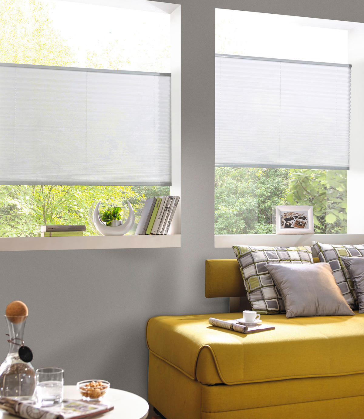 PLISSEE  halbtransparent   100/130 cm   - Weiß, Basics, Textil (100/130cm) - Homeware