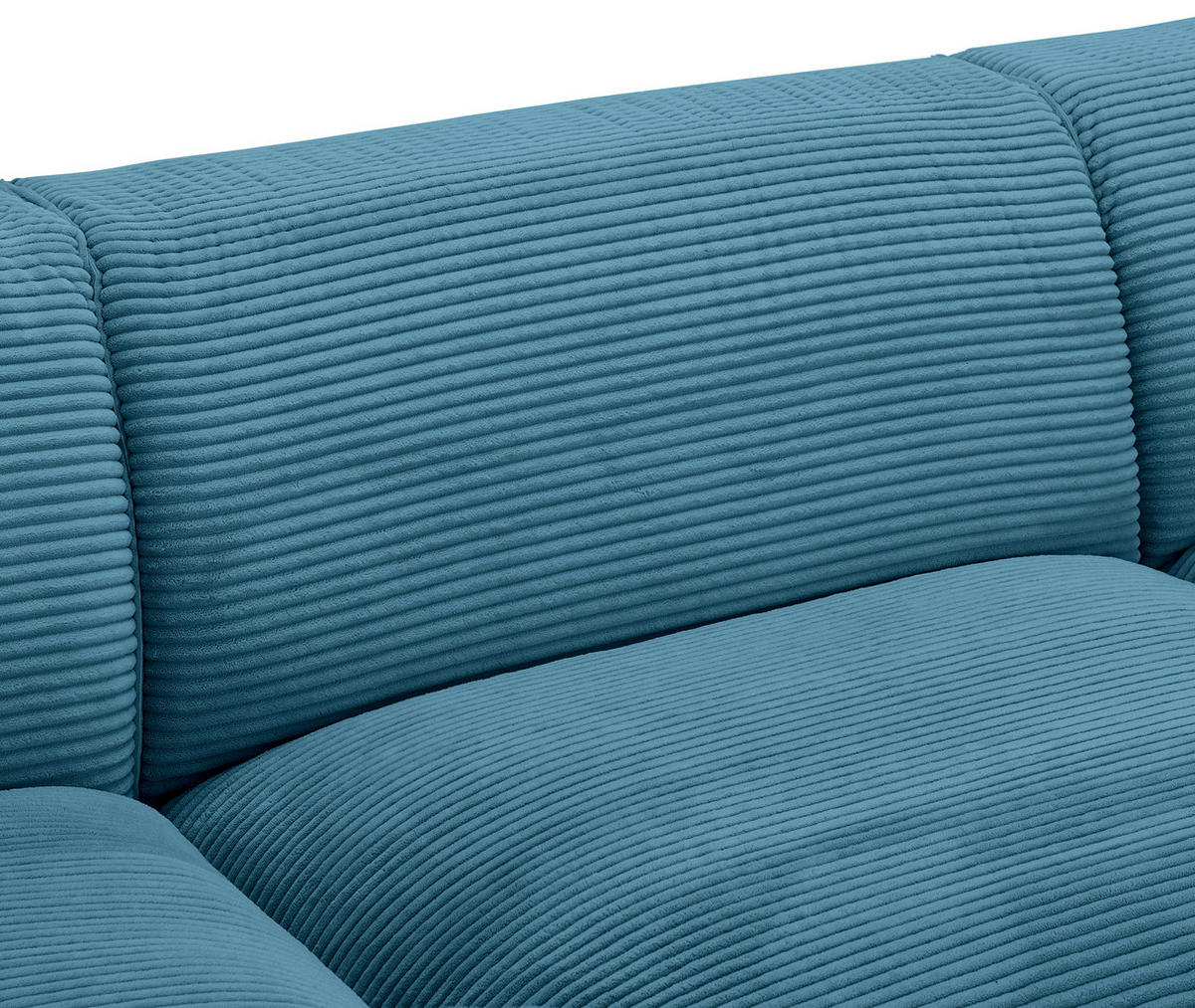 ECKSOFA in Cord Hellblau  - Schwarz/Hellblau, Design, Kunststoff/Textil (196/303cm) - Livetastic