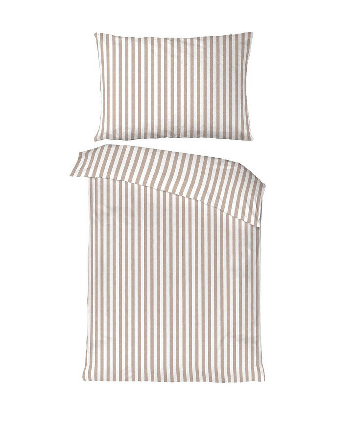 BETTWÄSCHESET 160/210 cm  65 cm/100 cm  - Weiss/Beige, Basics, Textil (160/210cm) - Novel