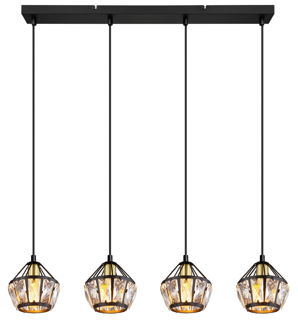 HÄNGLAMPA 73/12,5/150 cm  - klar/mässingsfärgad, Klassisk, metall/glas (73/12,5/150cm) - Globo