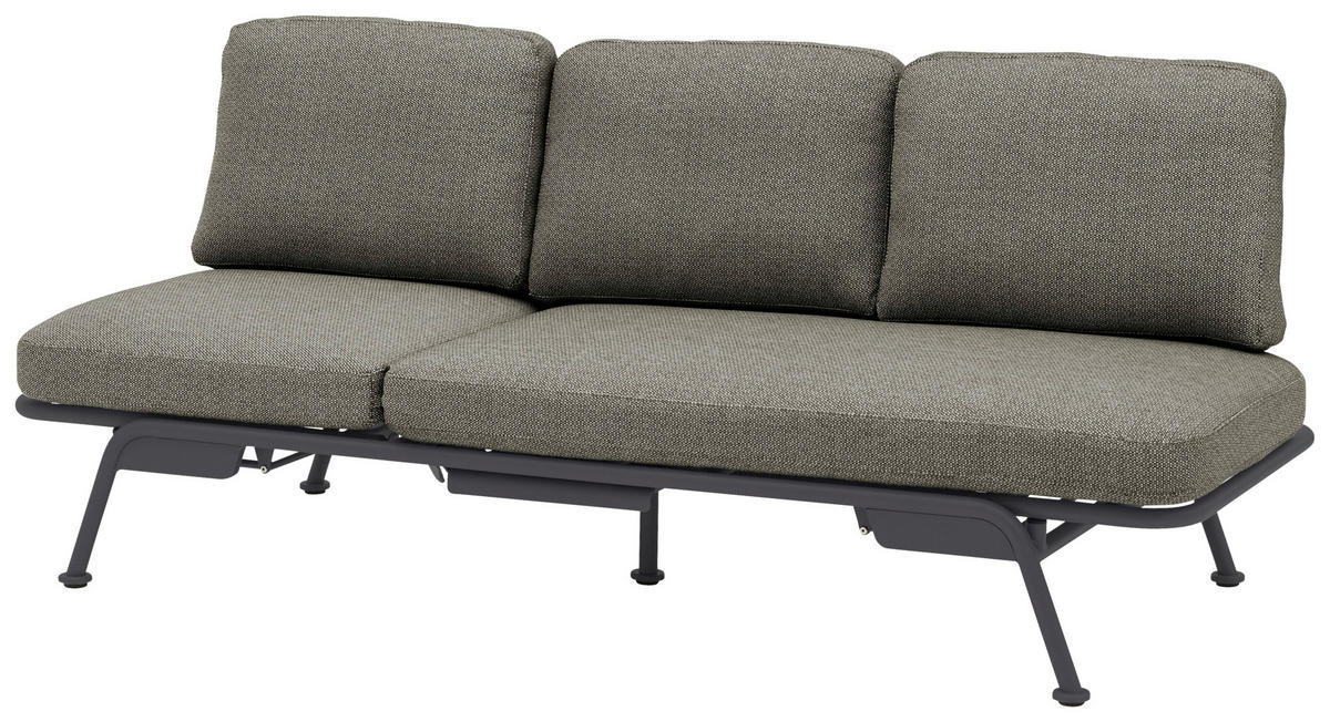 GARTENBANK 198/78/81 cm  Aluminium  - Graphitfarben/Grau, Design, Textil/Metall (198/78/81cm) - Zebra 