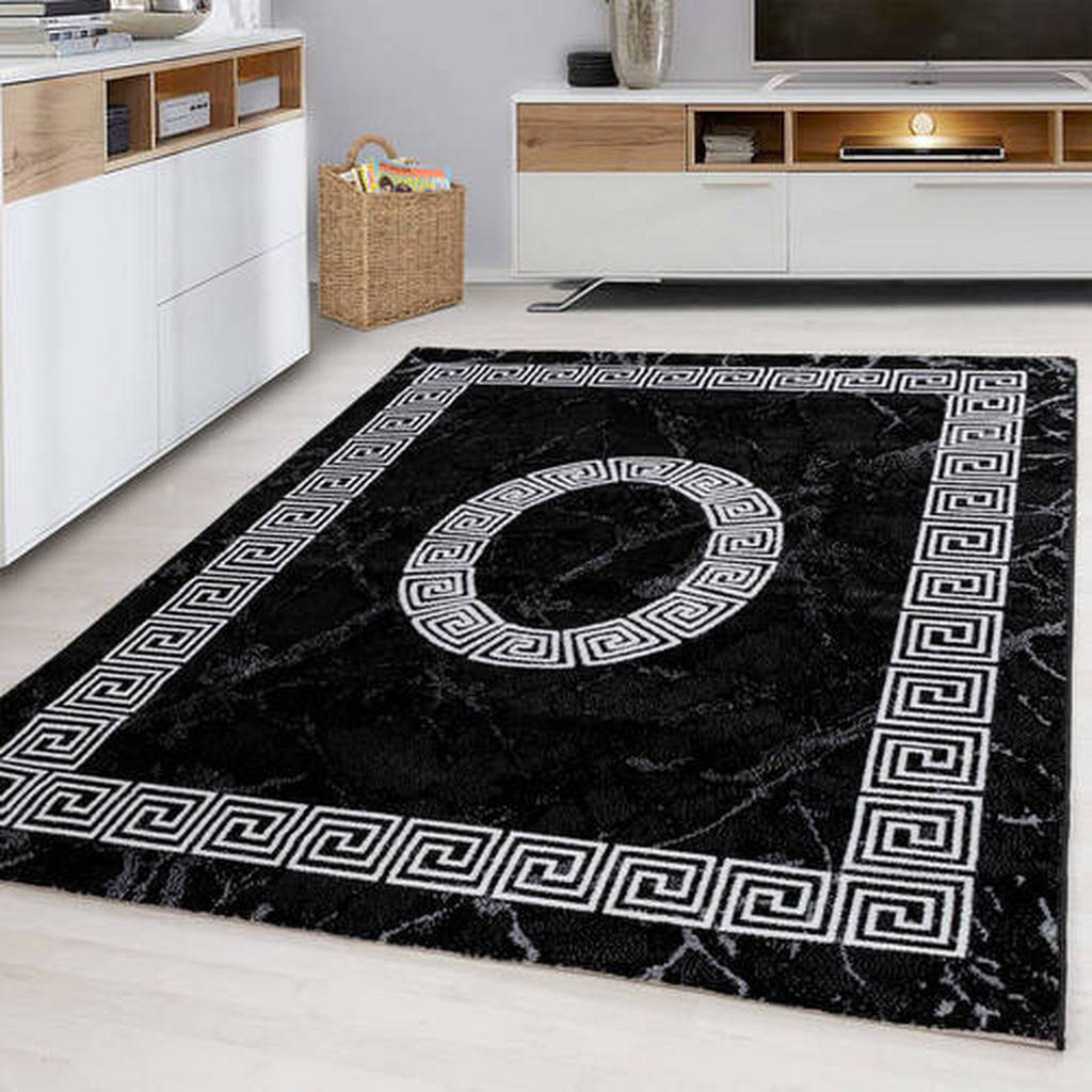 Thumbnail - Novel Webteppich Plus, Schwarz, Textil, Ornament, rechteckig, 140x200 cm, Oeko-Tex® Standard 100, pflegeleicht, Teppiche...