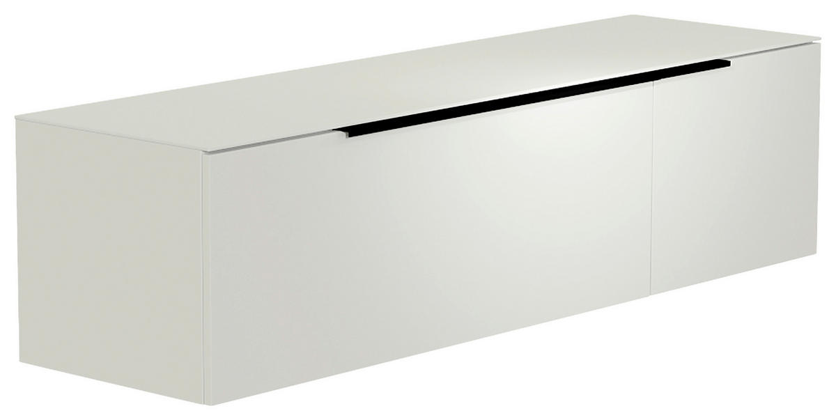LOWBOARD  in 160/41/45 cm  - Schwarz/Weiß, Design, Glas/Holzwerkstoff (160/41/45cm) - Moderano