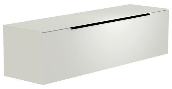 LOWBOARD  160/41/45 cm  Beimöbel erhältlich, hängend, Abdeckplatte aus Glas  - Schwarz/Weiß, Design, Glas/Holzwerkstoff (160/41/45cm) - Moderano