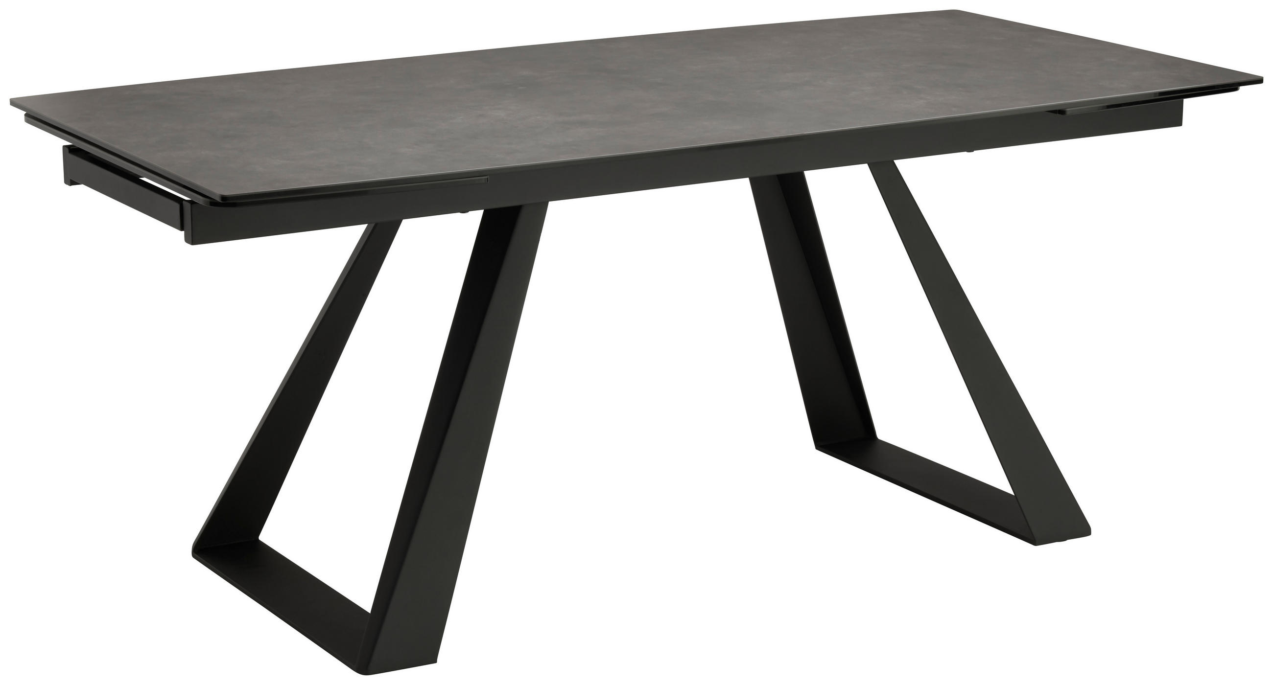 ESSTISCH in Metall, Glas, Keramik 180/90/76 cm  - Schwarz/Grau, MODERN, Glas/Keramik (180/90/76cm) - Livetastic