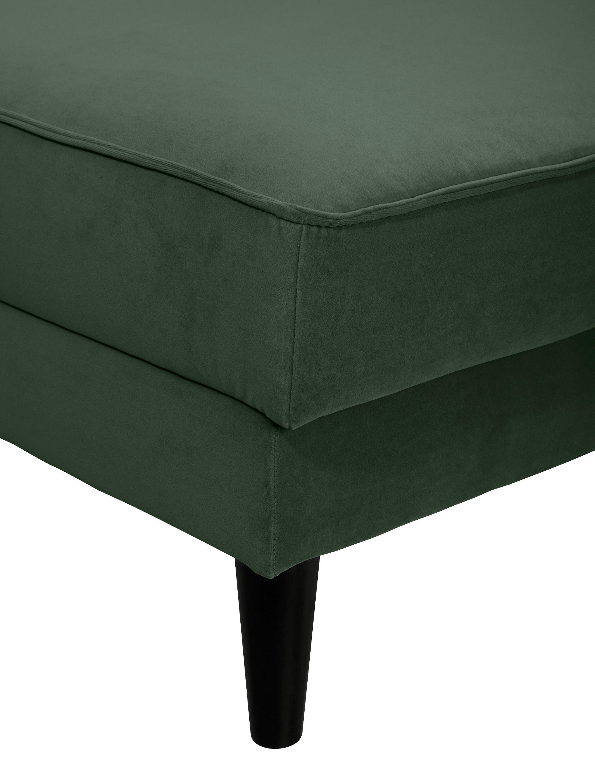 Thumbnail - Trendmanufaktur Ecksofa Lumber Jack, Dunkelgrün, Textil, Wenge, 5-Sitzer, Ottomane rechts, L-Form, 308x167 cm, seitenver...