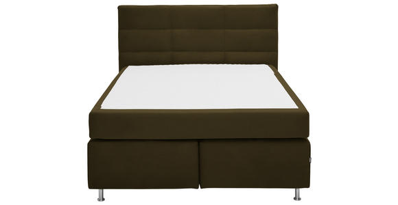 BOXSPRINGBETT 140/200 cm  in Olivgrün  - Alufarben/Olivgrün, KONVENTIONELL, Textil/Metall (140/200cm) - Dieter Knoll