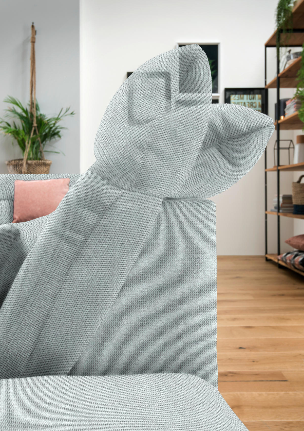 WOHNLANDSCHAFT in Mikrofaser Platinfarben  - Platinfarben/Chromfarben, Design, Kunststoff/Textil (211/350/204cm) - Xora