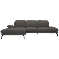 ECKSOFA in Chenille Dunkelgrau  - Dunkelgrau/Schwarz, Design, Textil/Metall (180/289cm) - Stylife