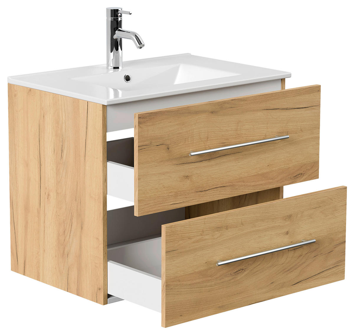 WASCHTISCHKOMBI 71 cm  - Eichefarben/Weiß, Basics, Keramik/Holzwerkstoff (71cm) - MID.YOU