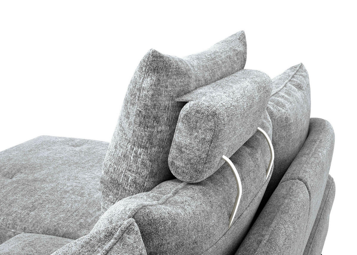 ECKSOFA in Webstoff Grau  - Schwarz/Grau, Konventionell, Textil/Metall (183/293cm) - Carryhome