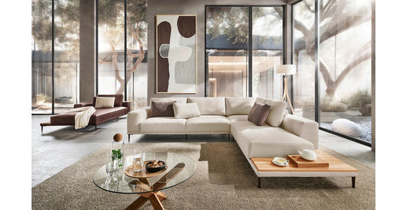ECKSOFA in Leinwand Naturfarben 318/271 cm - Schwarz/Naturfarben, Design, Textil/Metall (318/271cm) - Emilio Belluti