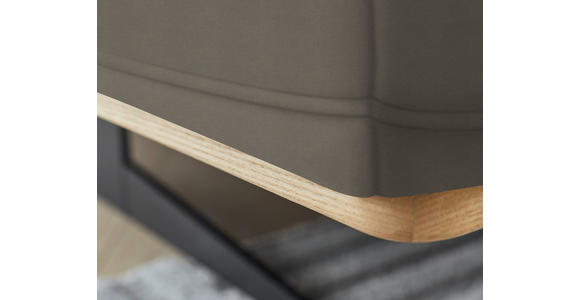 ECKSOFA  in Echtleder Graubraun  163/305 cm  - Eichefarben/Graubraun, Design, Leder/Holz (163/305cm) - Novel