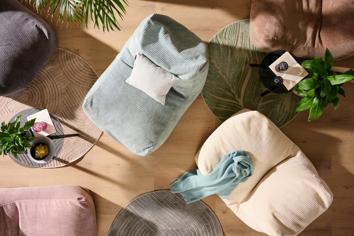 SITZSACK Cord 240 L  - Mintgrün, Trend, Textil (83/70/120cm) - Livetastic