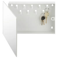 SCHLÜSSELKASTEN Weiß  - Weiß, MODERN, Glas/Metall (28/19/4cm)