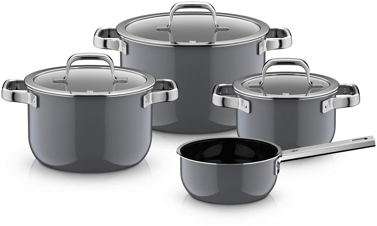 KOCHTOPFSET Fusiontec Mineral 4-teilig  - Grau, Basics, Metall (60/30/33cm) - WMF