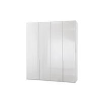 ORMAR SA KLASIČNIM VRATIMA bela  180/236/58 cm  - boja aluminijuma/bela, Dizajnerski, metal/pločasti materijal (180/236/58cm) - Novel