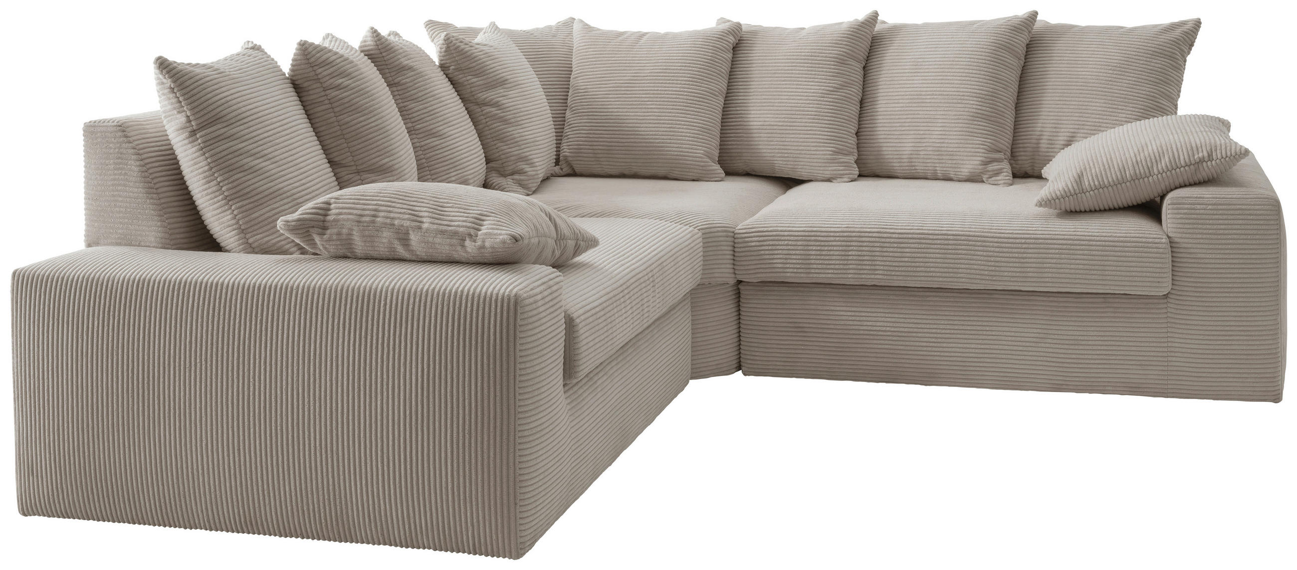 ECKSOFA Beige Cord  - Beige/Schwarz, Design, Kunststoff/Textil (236/236cm) - Livetastic
