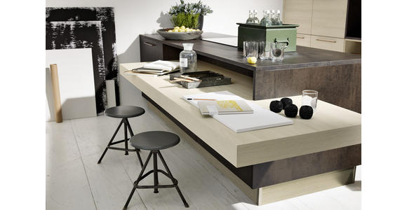 EINBAUKÜCHE - Birkefarben/Kupferfarben, Design, Holzwerkstoff - Dieter Knoll