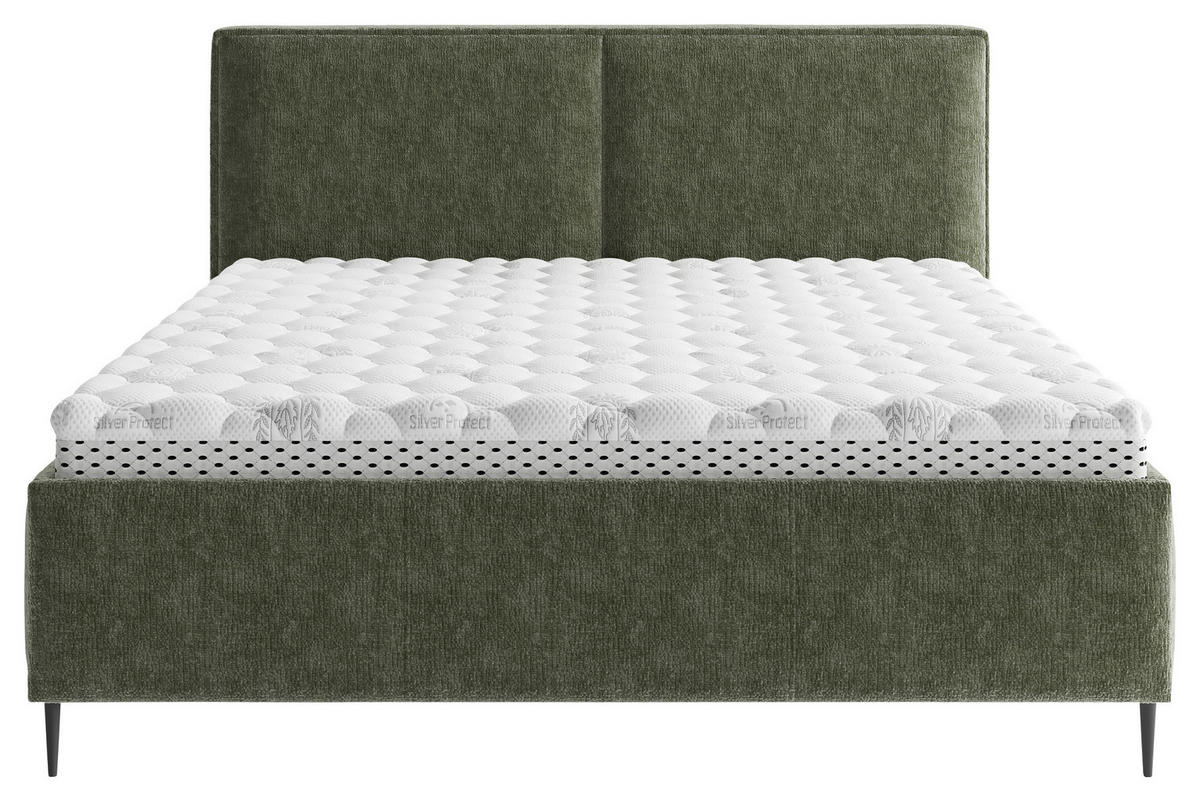 TAPECIRANI KREVET   180/200 cm   tamno zelena  - tamno zelena/crna, Moderno, drvni materijal/drvo (180/200cm) - MID.YOU
