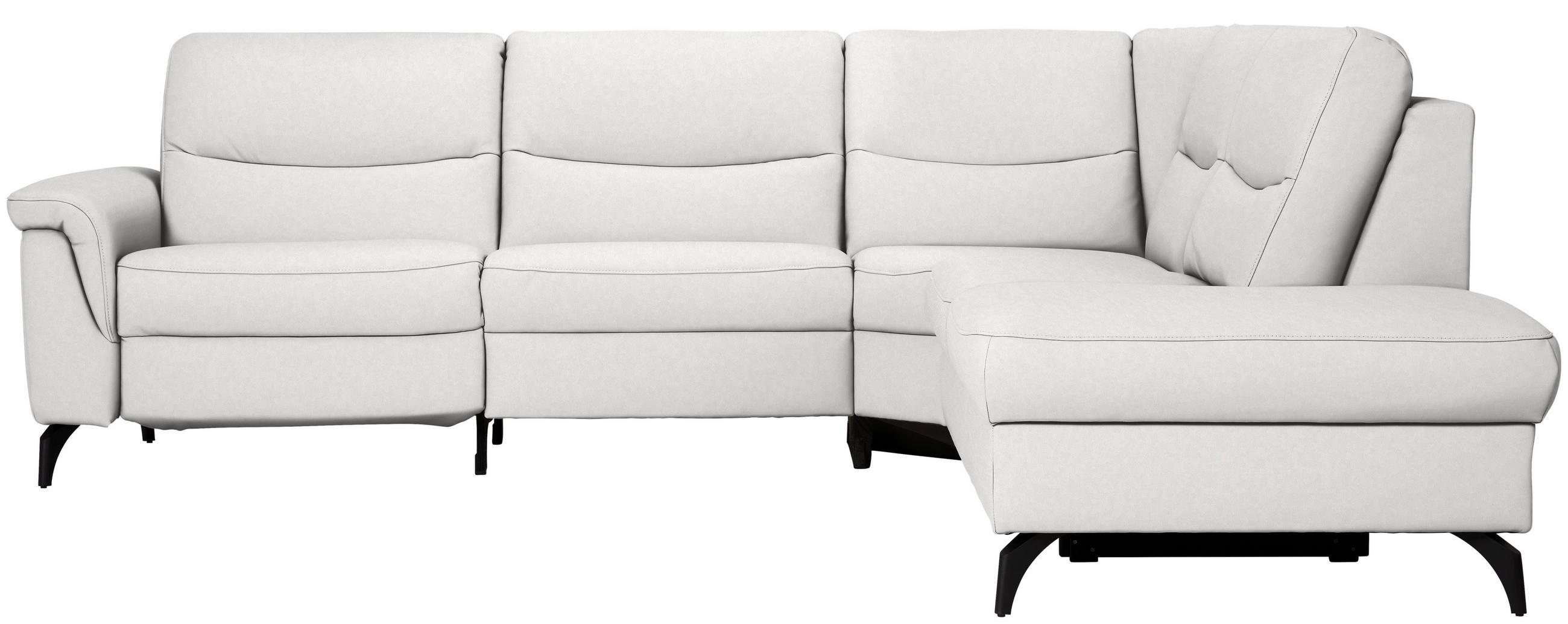 ECKSOFA in Echtleder Weiß  280/249 cm  - Anthrazit/Weiß, Design, Leder/Metall (280/249cm) - Himolla Komfortklass