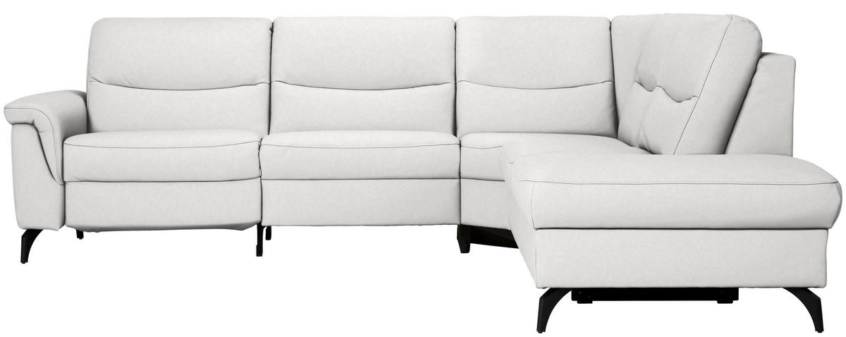 ECKSOFA in Echtleder Weiß  280/249 cm  - Anthrazit/Weiß, Design, Leder/Metall (280/249cm) - Himolla Komfortklass