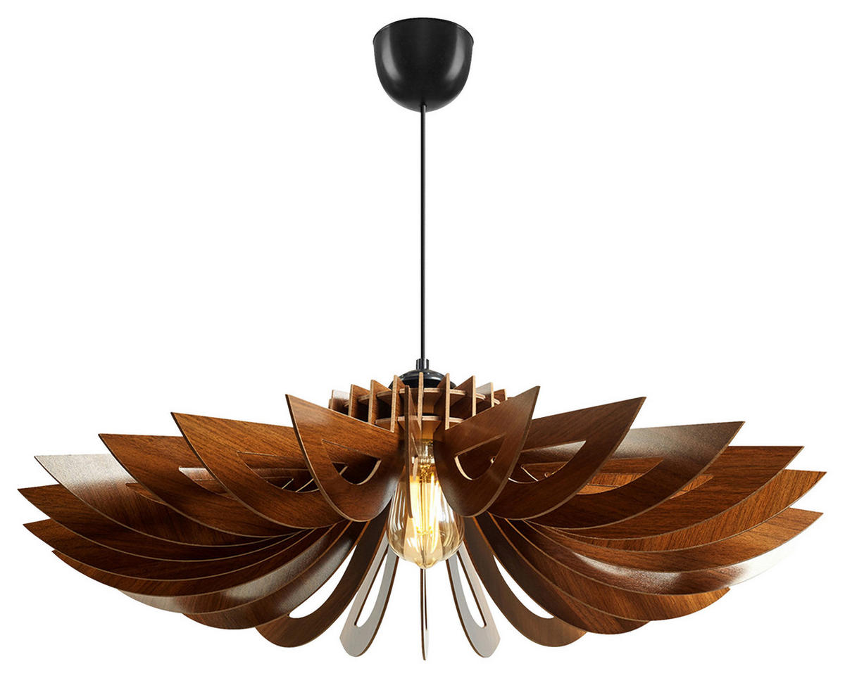 DECKENLEUCHTE     - Walnussfarben, Trend, Holz (68/68/50cm) - P & B