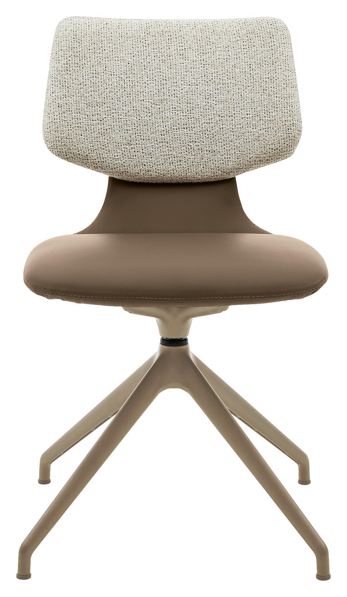 STUHL Echtleder Beige, Graubraun  - Beige/Graubraun, Design, Leder/Textil (50/87/56,5cm) - Musterring