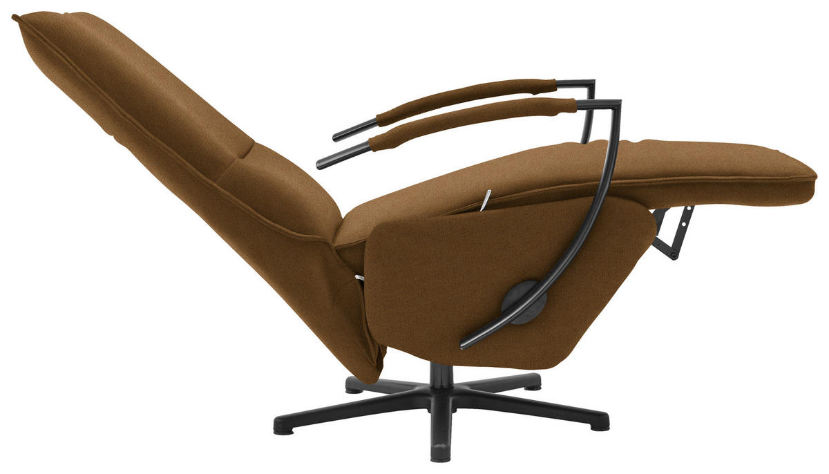 RELAXSESSEL in Textil Braun, Gelb, Schwarz  - Gelb/Schwarz, Design, Textil/Metall (66/110-114/84cm) - Moderano