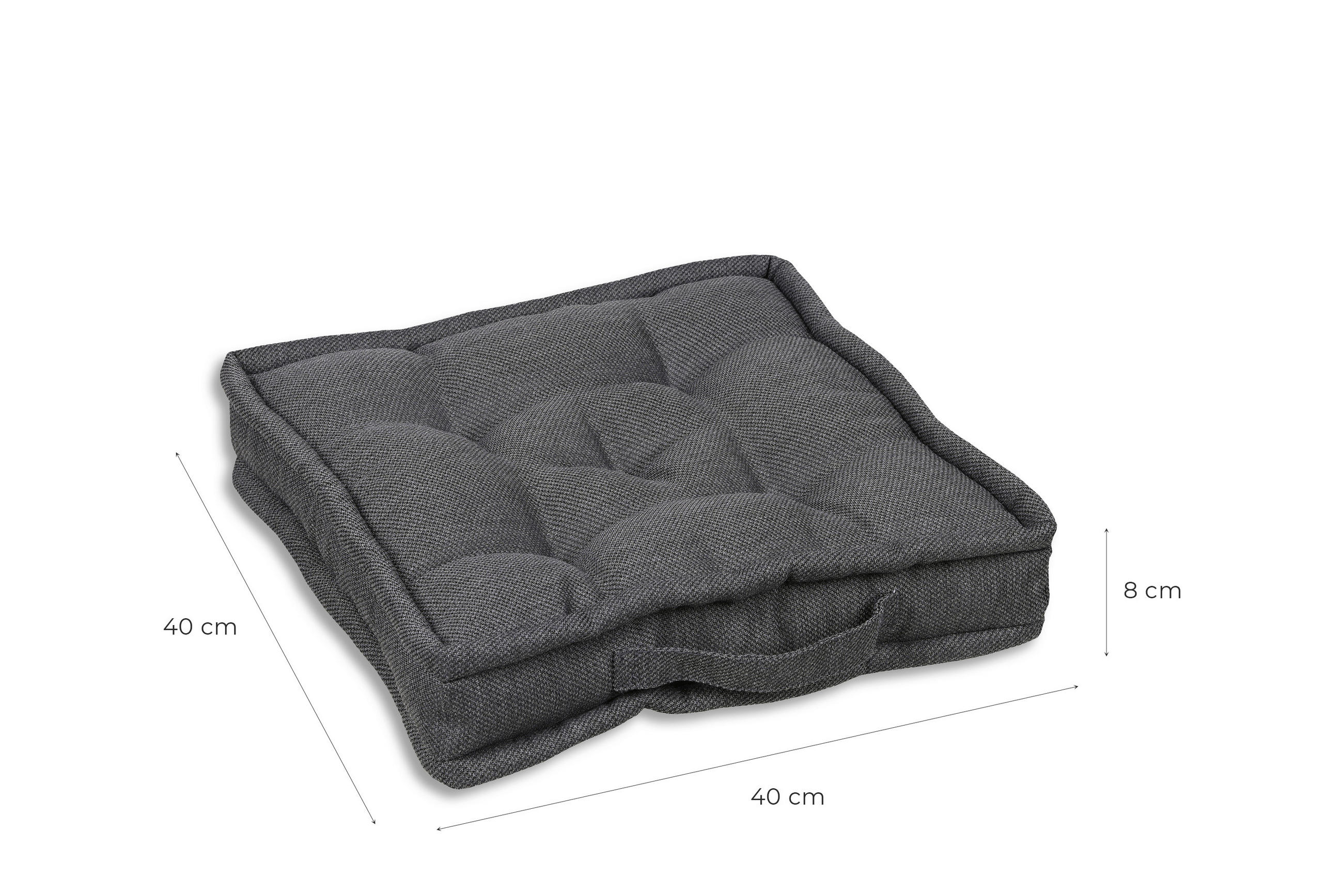 GARTENSITZKISSENSET Uni  - Anthrazit, Basics, Textil (40/8/40cm)