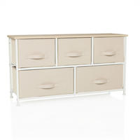 KOMMODE  in 100/55/30 cm  - Beige/Weiß, MODERN, Kunststoff/Textil (100/55/30cm) - MID.YOU