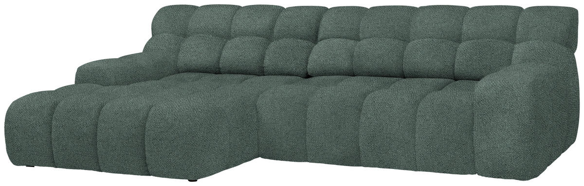Ecksofa inkl. Funktion Grün Webstoff  - Schwarz/Grün, MODERN, Kunststoff/Textil (180/297cm) - Welnova