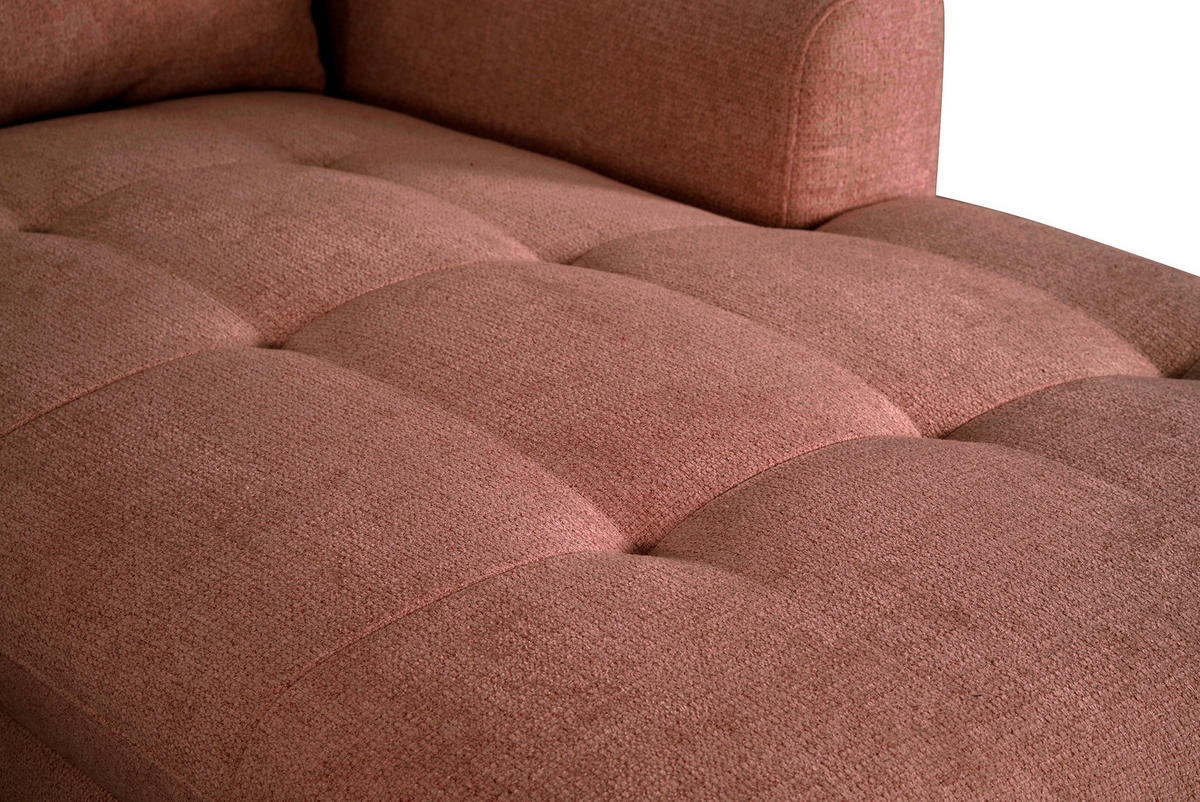 WOHNLANDSCHAFT Rot Chenille  - Rot/Schwarz, KONVENTIONELL, Textil/Metall (188/340/160cm) - Xora