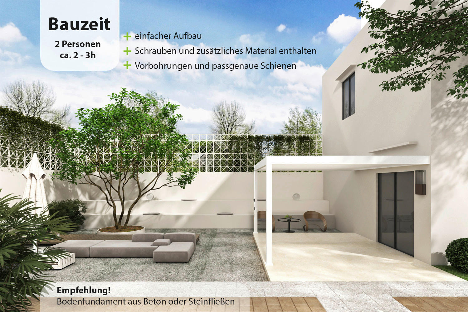 PERGOLA 400/255/360 cm   - Weiß, Basics, Metall (400/255/360cm) - WEIDE