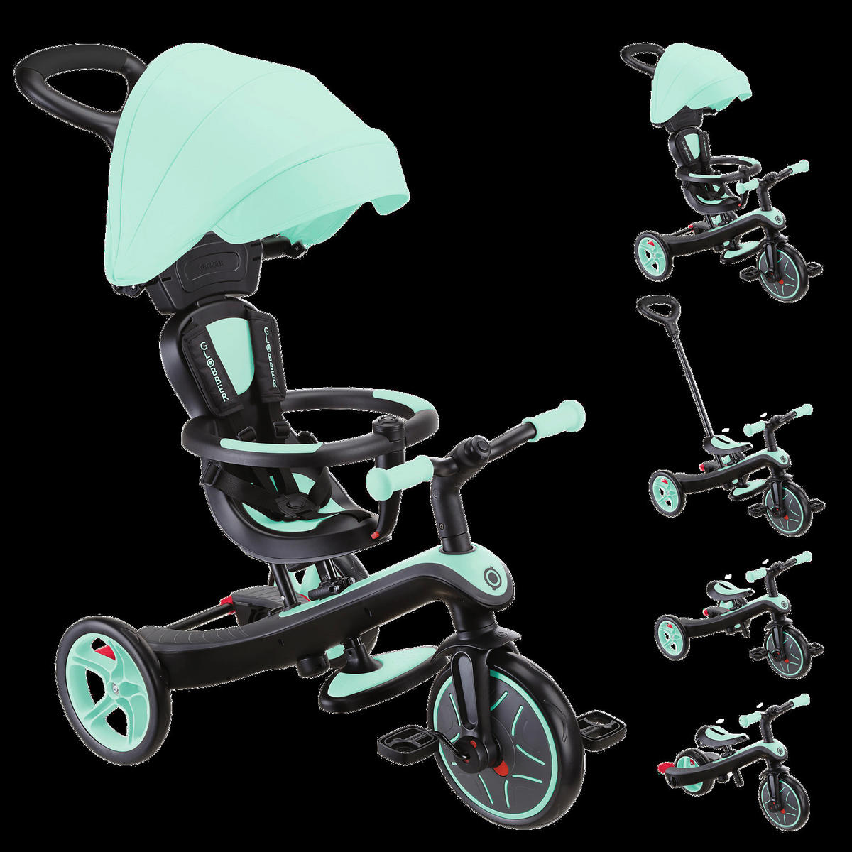 DREIRAD EXPLORER TRIKE 4in1  - Mintgrün, Basics, Kunststoff (95/47/97,5cm) - GLOBBER