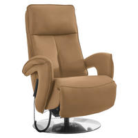 RELAXSESSEL Leder Honig  - Chromfarben/Honig, Design, Leder/Metall (77/110/87cm) - Valdera