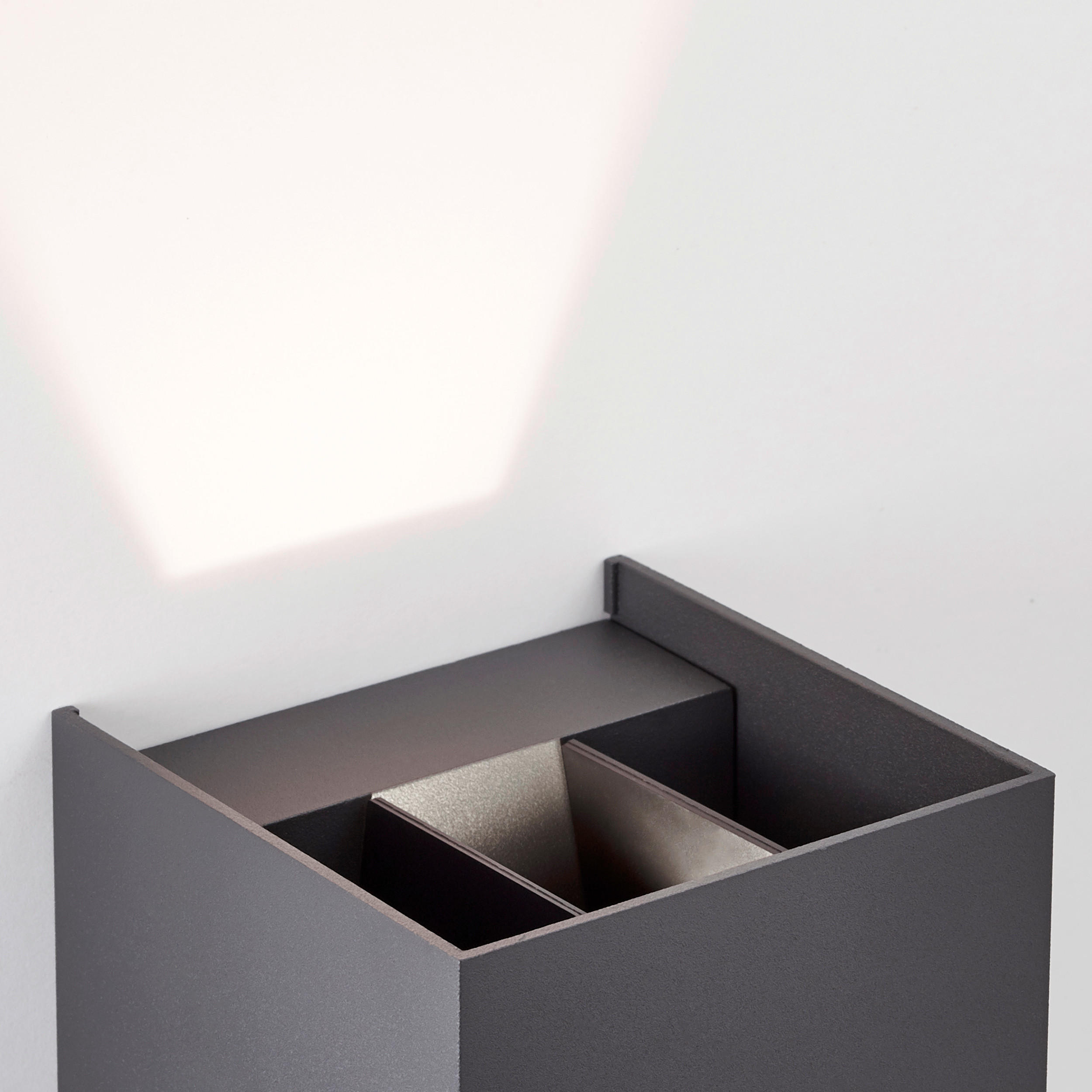 WANDLEUCHTE - Dunkelgrau, Basics, Glas/Metall (10/10/10cm) - Brilliant