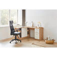 ECKSCHREIBTISCH 120/150/75 cm  in Weiß, Eichefarben  - Eichefarben/Alufarben, KONVENTIONELL, Holzwerkstoff/Kunststoff (120/150/75cm) - Venda