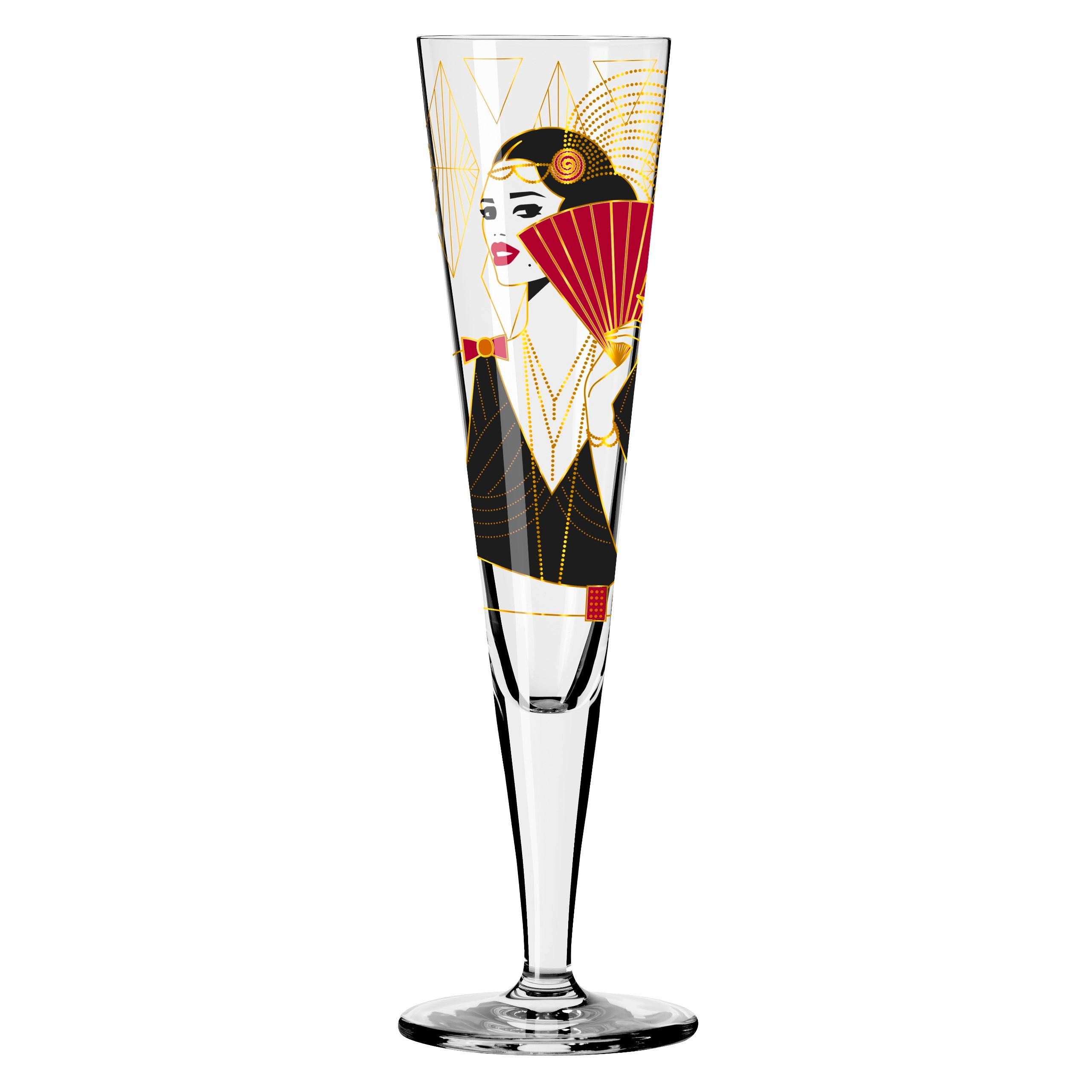 CHAMPAGNERGLAS 205 ml  - Rot/Goldfarben, LIFESTYLE, Glas (7,2/7,2/24,0cm) - Ritzenhoff