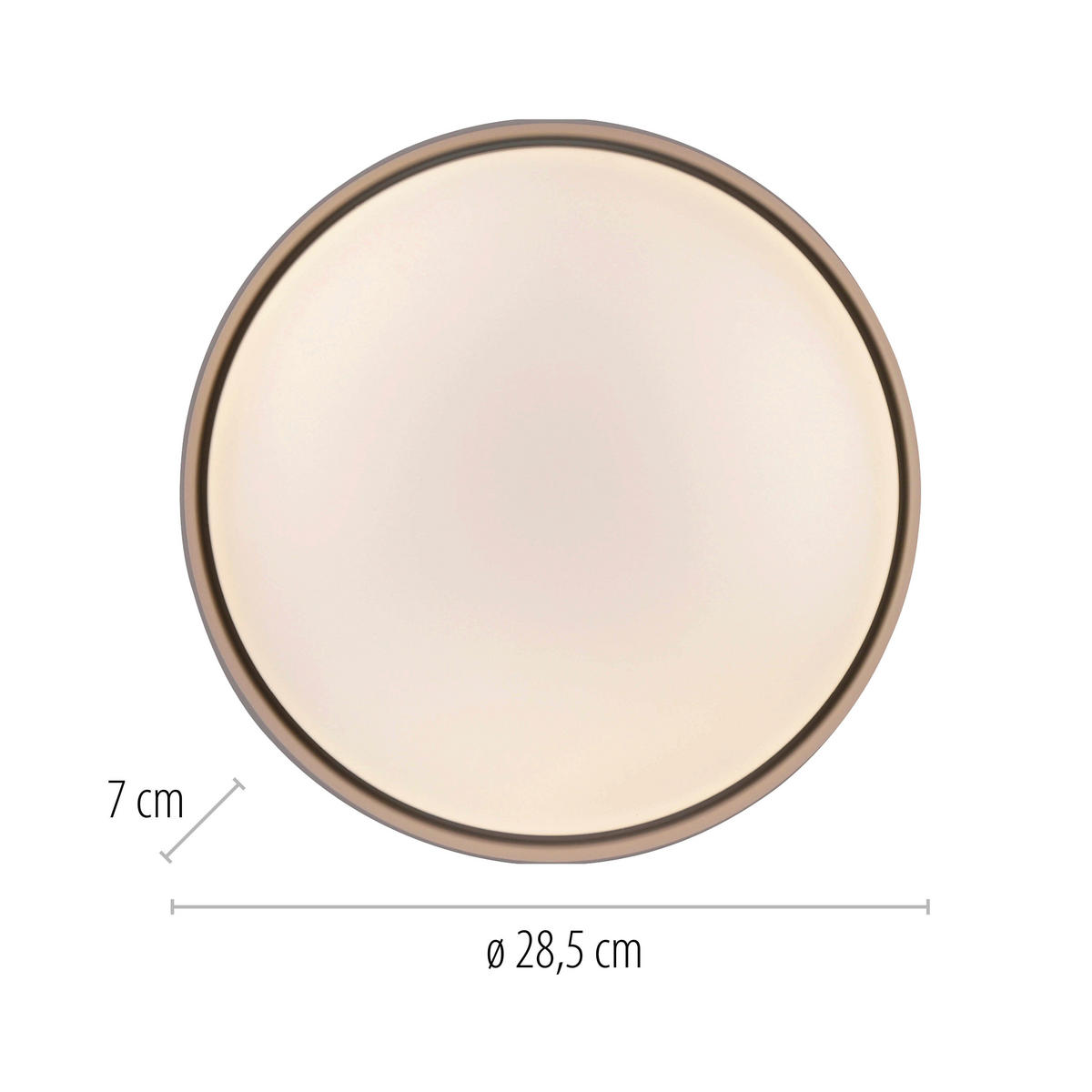 LED-DECKENLEUCHTE Tavoli 28.5/28.5/7 cm   - Sandfarben, KONVENTIONELL, Kunststoff/Metall (28.5/28.5/7cm) - Schöner Wohnen