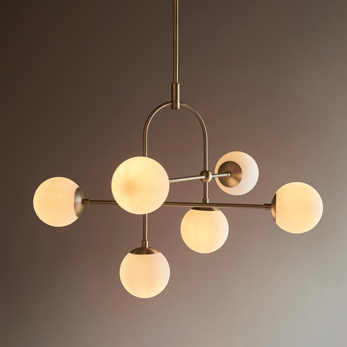 HÄNGELEUCHTE 86/127 cm  - Messingfarben/Opal, KONVENTIONELL, Glas (86/127cm) - ENDON