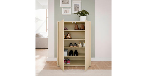 SCHUHSCHRANK Alice Springs  in 74,5/99,1/34,9 cm  - Hellgelb/Grau, MODERN, Holzwerkstoff/Kunststoff (74,5/99,1/34,9cm) - Carryhome