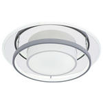 LED-DECKENLEUCHTE 50 W  49/10,5 cm    - Chromfarben/Opal, Design, Kunststoff/Metall (49/10,5cm) - Novel
