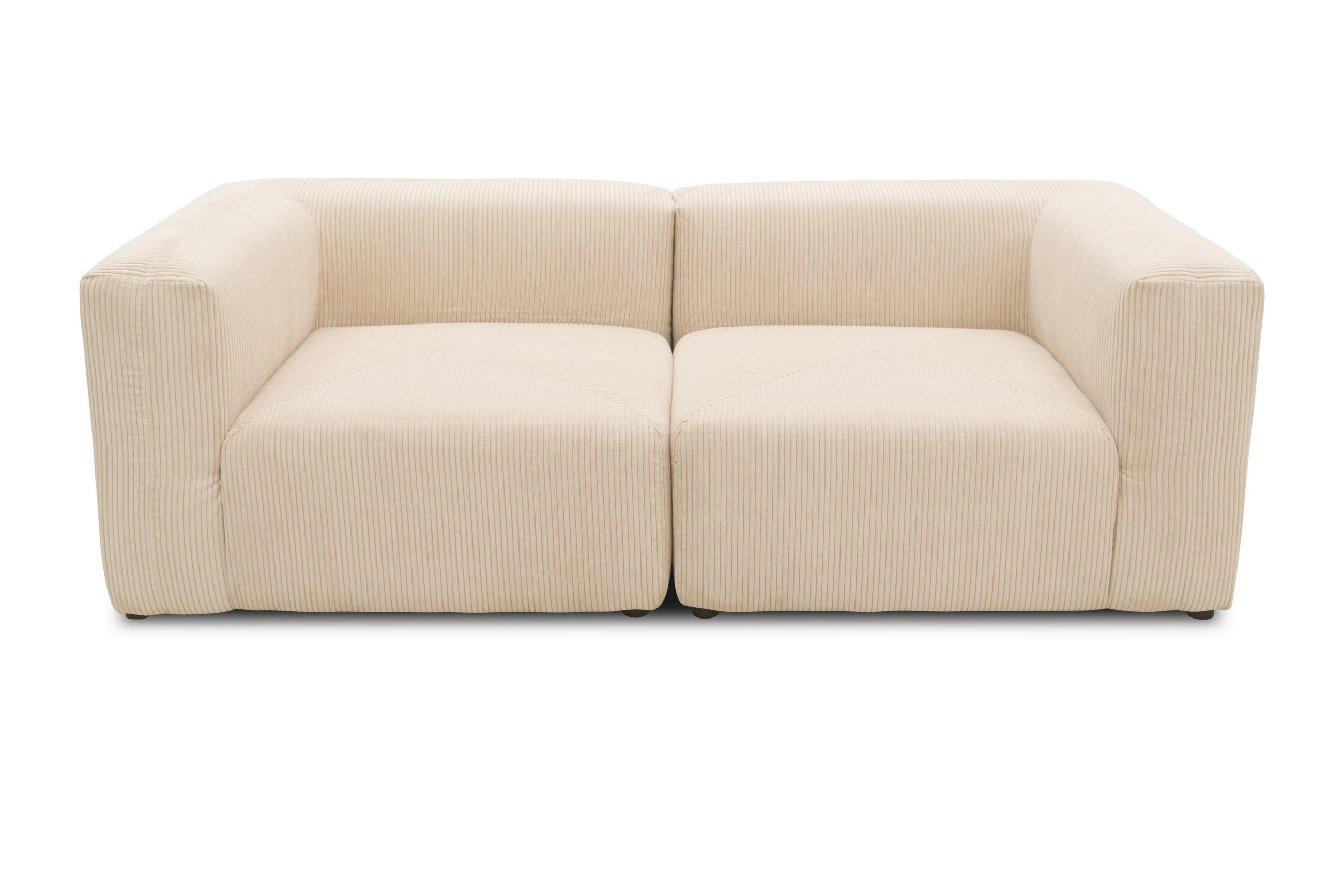 2-SITZER-SOFA Cord, Mikrofaser Creme  - Creme/Schwarz, Design, Kunststoff/Textil (216/69/108cm) - MID.YOU