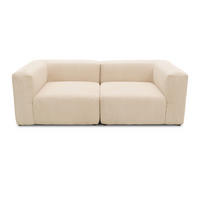 2-SITZER-SOFA Cord, Mikrofaser Creme  - Creme/Schwarz, Design, Kunststoff/Textil (216/69/108cm) - MID.YOU