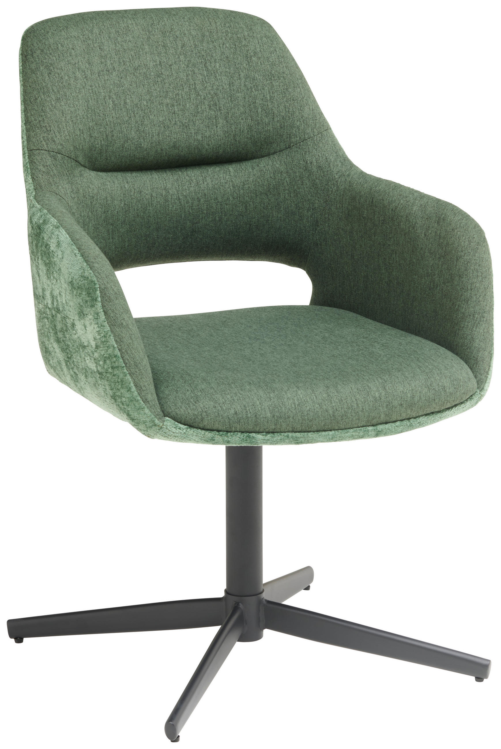 Scaun Cu Brațe din metal, textil, verde, negru