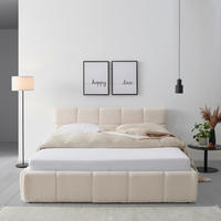 POLSTERBETT 180/200 cm  in Beige  - Beige/Schwarz, Modern, Holz/Kunststoff (180/200cm) - Livetastic