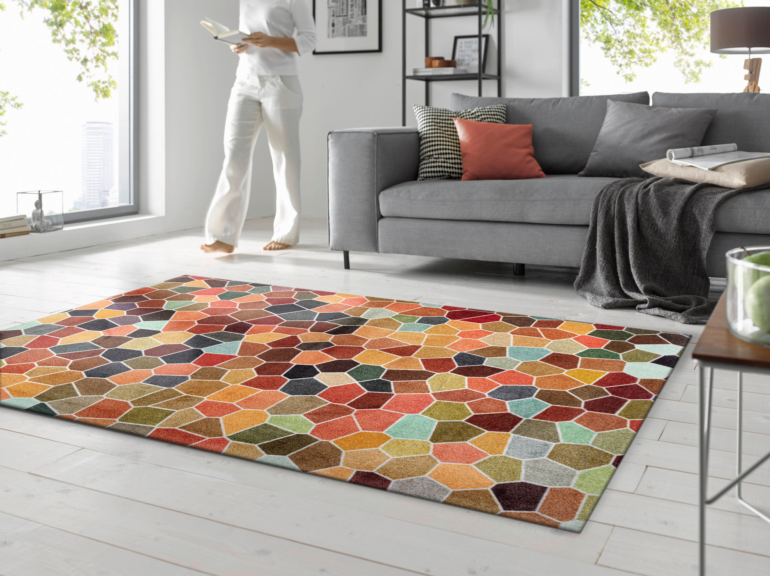 COVOR CU ȚESĂTURĂ PLATĂ Splendour  - multicolor, Konventionell, plastic/textil (140/200cm) - wash+dry